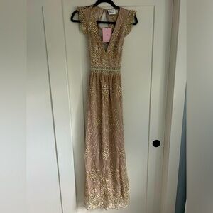 Sparkly champagne Hello Molly dress for wedding guest or prom
